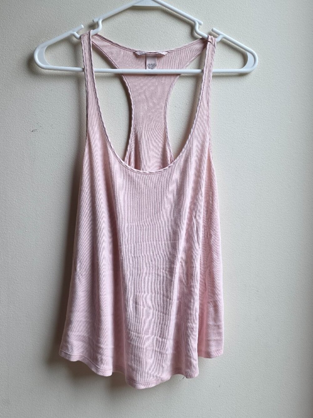 Victoria's Secret Pale Pink Micro Ribbed Racerback Tank Top Size Medium